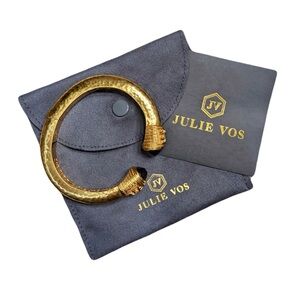 Julie Vos Paris Demi Hinge 24k Gold Cuff Bracelet Bordeaux